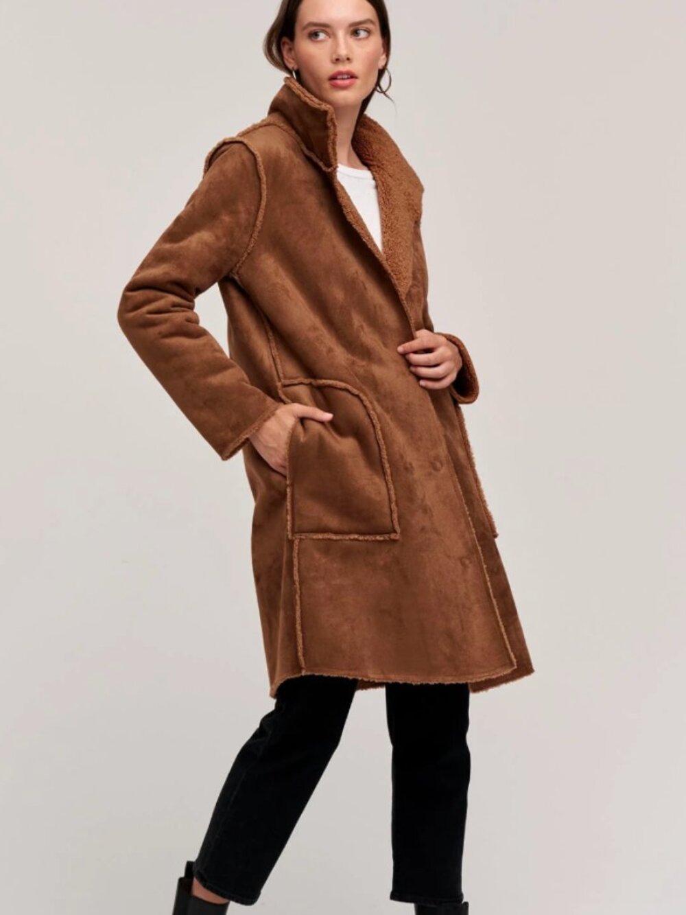Velvet by Graham & Spencer Mirabel Faux Lux sSerpa Reversible Coat Sz M